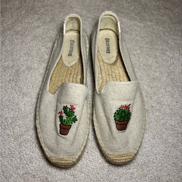 Soludos Beige Cactus Embroidered Espadrilles - Picture 1 of 7